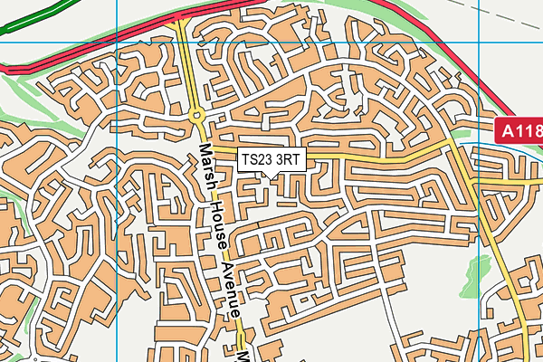 TS23 3RT map - OS VectorMap District (Ordnance Survey)