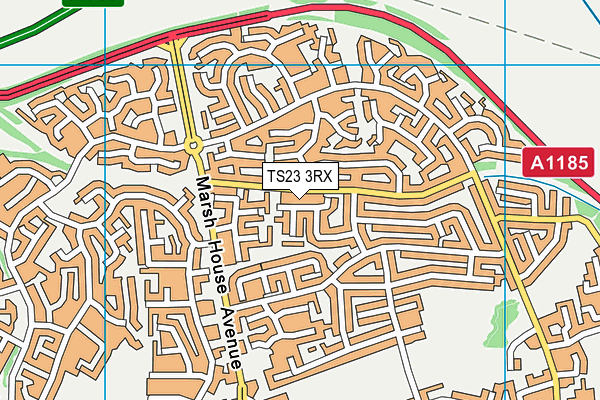 TS23 3RX map - OS VectorMap District (Ordnance Survey)