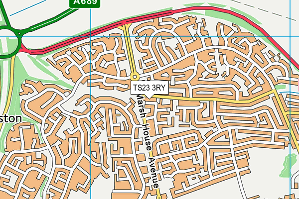 TS23 3RY map - OS VectorMap District (Ordnance Survey)