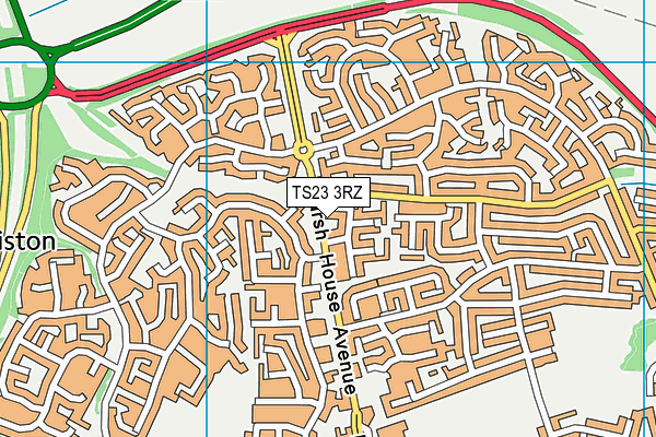 TS23 3RZ map - OS VectorMap District (Ordnance Survey)