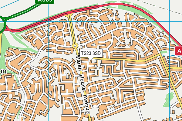 TS23 3SD map - OS VectorMap District (Ordnance Survey)