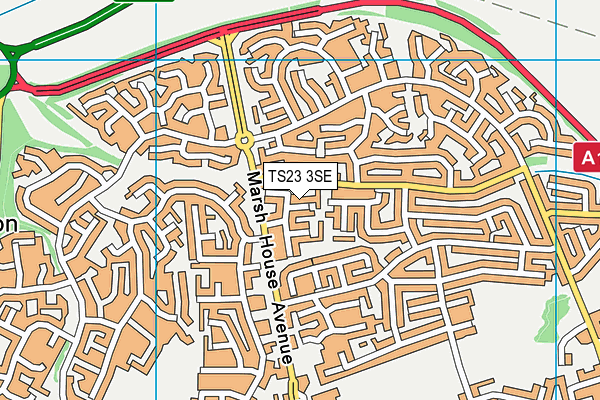 TS23 3SE map - OS VectorMap District (Ordnance Survey)