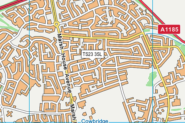 TS23 3SL map - OS VectorMap District (Ordnance Survey)