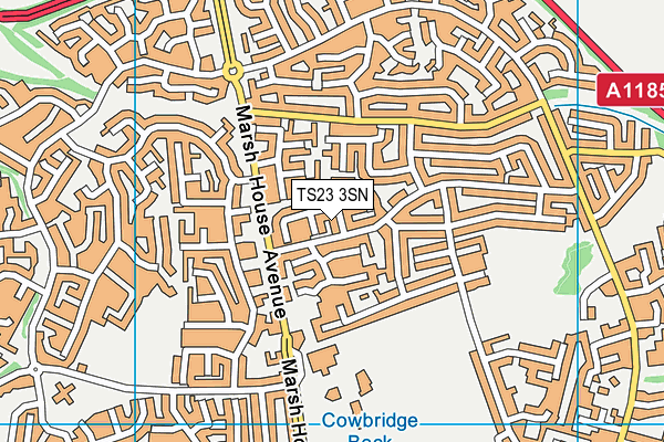 TS23 3SN map - OS VectorMap District (Ordnance Survey)