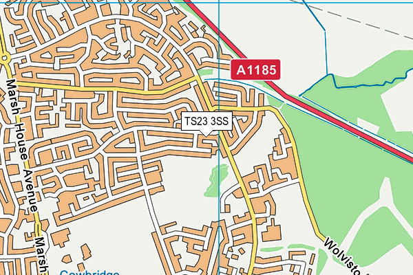 TS23 3SS map - OS VectorMap District (Ordnance Survey)