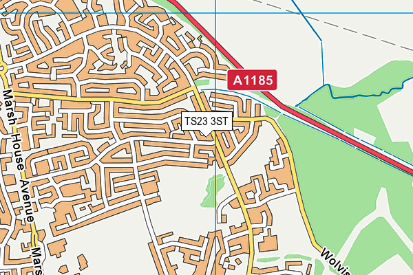 TS23 3ST map - OS VectorMap District (Ordnance Survey)