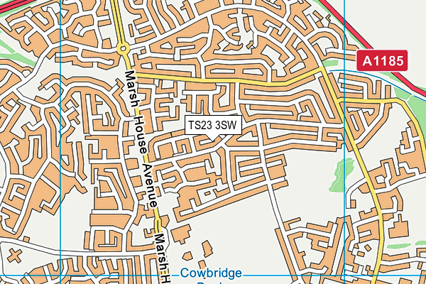 TS23 3SW map - OS VectorMap District (Ordnance Survey)