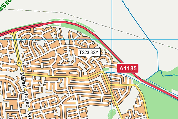 TS23 3SY map - OS VectorMap District (Ordnance Survey)