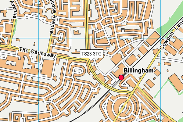 TS23 3TG map - OS VectorMap District (Ordnance Survey)