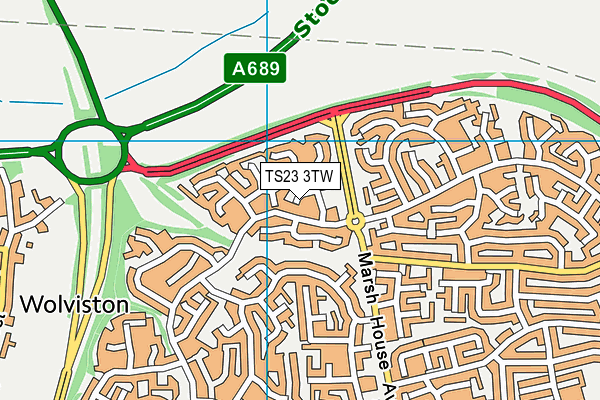 TS23 3TW map - OS VectorMap District (Ordnance Survey)