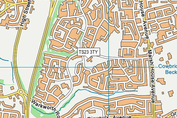 TS23 3TY map - OS VectorMap District (Ordnance Survey)