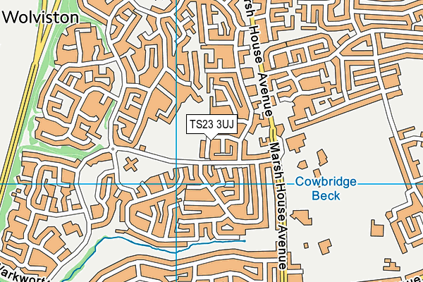 TS23 3UJ map - OS VectorMap District (Ordnance Survey)