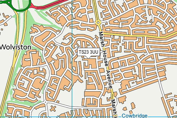 TS23 3UU map - OS VectorMap District (Ordnance Survey)