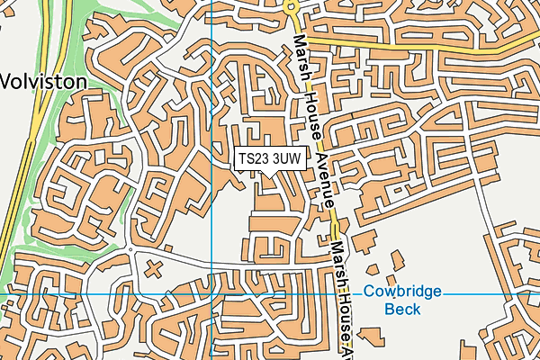 TS23 3UW map - OS VectorMap District (Ordnance Survey)