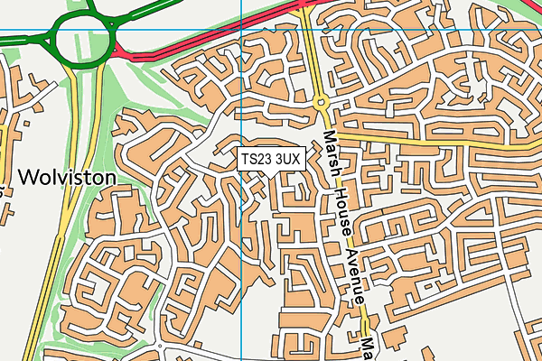 TS23 3UX map - OS VectorMap District (Ordnance Survey)