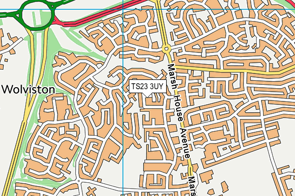 TS23 3UY map - OS VectorMap District (Ordnance Survey)