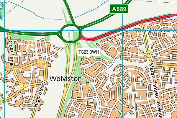 TS23 3WH map - OS VectorMap District (Ordnance Survey)