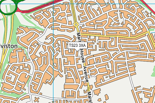 TS23 3XA map - OS VectorMap District (Ordnance Survey)