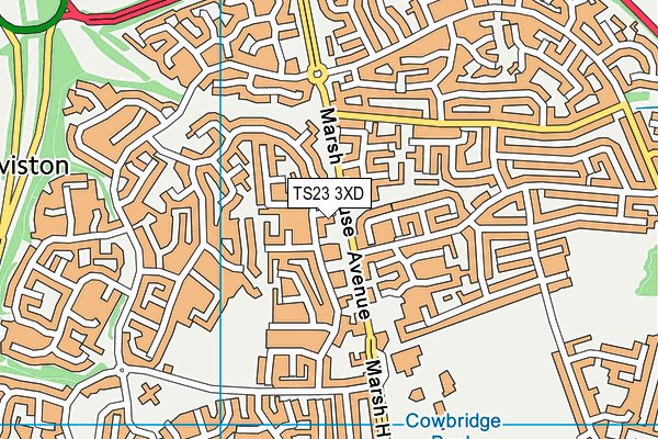 TS23 3XD map - OS VectorMap District (Ordnance Survey)