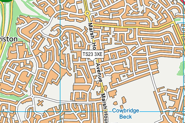 TS23 3XE map - OS VectorMap District (Ordnance Survey)