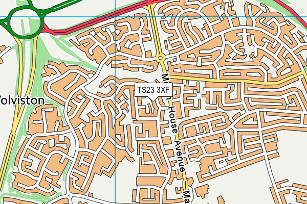 TS23 3XF map - OS VectorMap District (Ordnance Survey)