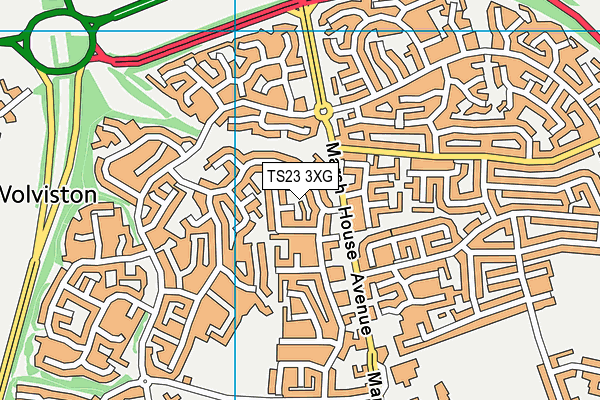 TS23 3XG map - OS VectorMap District (Ordnance Survey)