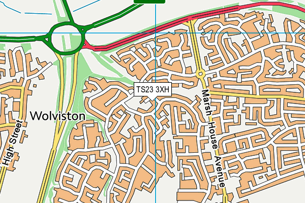 TS23 3XH map - OS VectorMap District (Ordnance Survey)