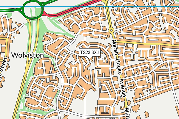 TS23 3XJ map - OS VectorMap District (Ordnance Survey)