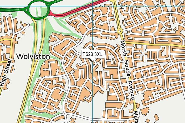 TS23 3XL map - OS VectorMap District (Ordnance Survey)