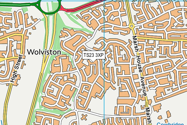 TS23 3XP map - OS VectorMap District (Ordnance Survey)