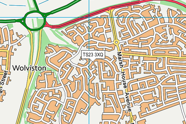 TS23 3XQ map - OS VectorMap District (Ordnance Survey)