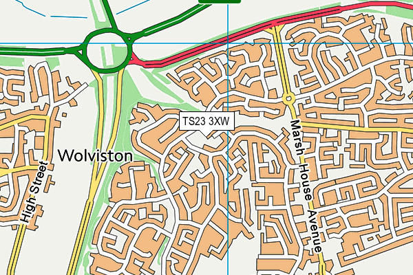 TS23 3XW map - OS VectorMap District (Ordnance Survey)
