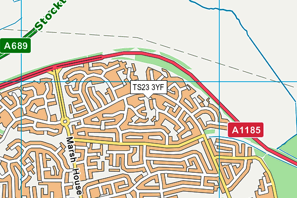 TS23 3YF map - OS VectorMap District (Ordnance Survey)
