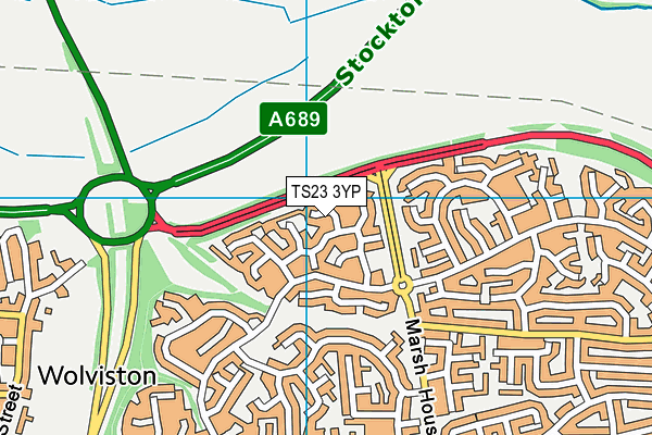 TS23 3YP map - OS VectorMap District (Ordnance Survey)