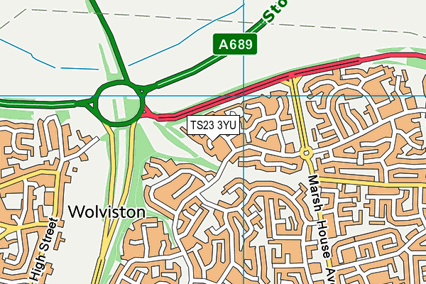 TS23 3YU map - OS VectorMap District (Ordnance Survey)