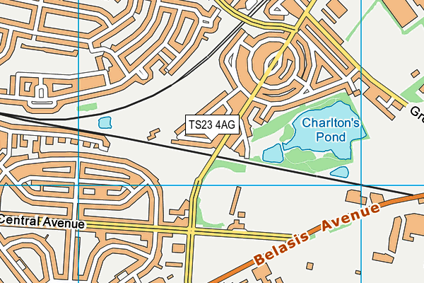 TS23 4AG map - OS VectorMap District (Ordnance Survey)
