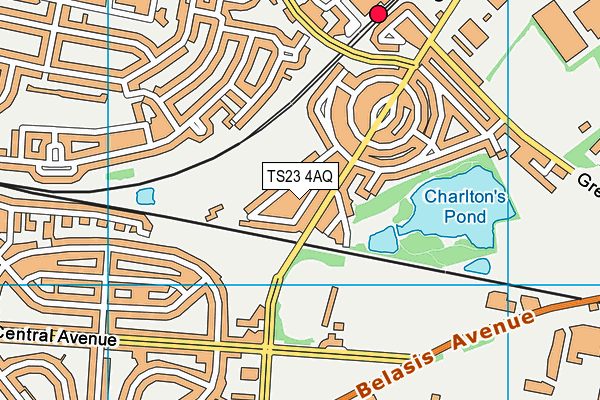 TS23 4AQ map - OS VectorMap District (Ordnance Survey)