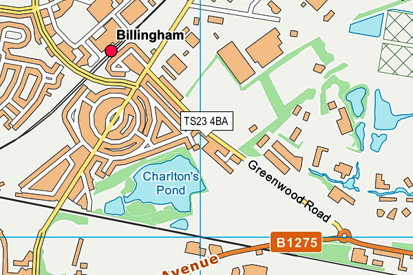 Billingham Rugby Club map (TS23 4BA) - OS VectorMap District (Ordnance Survey)