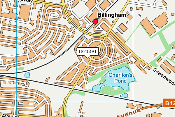 TS23 4BT map - OS VectorMap District (Ordnance Survey)