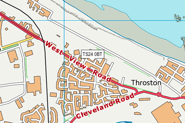TS24 0BT map - OS VectorMap District (Ordnance Survey)