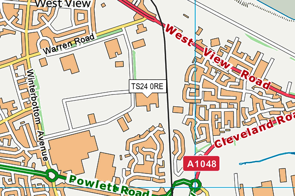 TS24 0RE map - OS VectorMap District (Ordnance Survey)