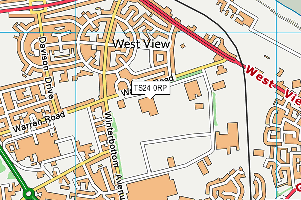 TS24 0RP map - OS VectorMap District (Ordnance Survey)