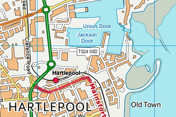 TS24 0SD map - OS VectorMap District (Ordnance Survey)