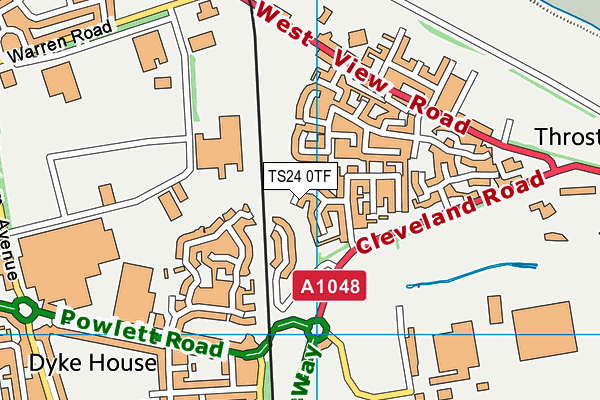 TS24 0TF map - OS VectorMap District (Ordnance Survey)