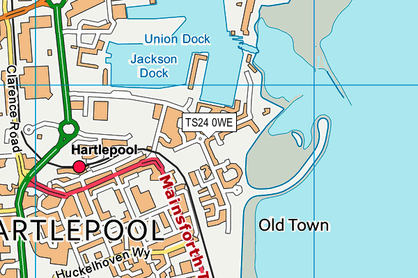 TS24 0WE map - OS VectorMap District (Ordnance Survey)