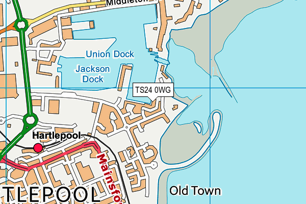 TS24 0WG map - OS VectorMap District (Ordnance Survey)