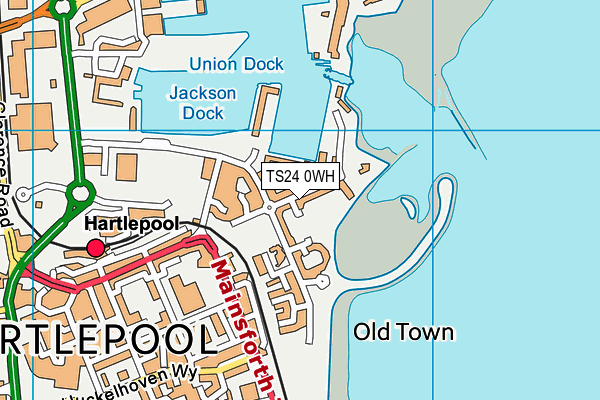 TS24 0WH map - OS VectorMap District (Ordnance Survey)
