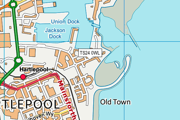 TS24 0WL map - OS VectorMap District (Ordnance Survey)