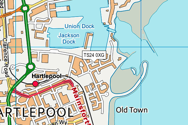 TS24 0XG map - OS VectorMap District (Ordnance Survey)