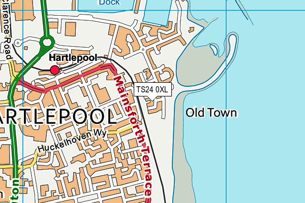 TS24 0XL map - OS VectorMap District (Ordnance Survey)